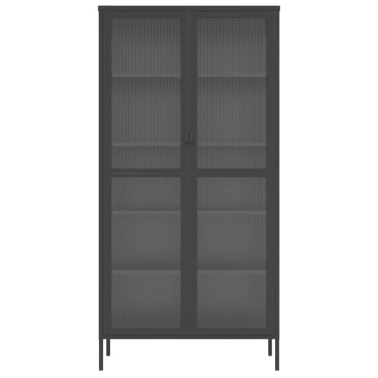 Piper Glass And Steel Display Cabinet With 2 Doors In Black