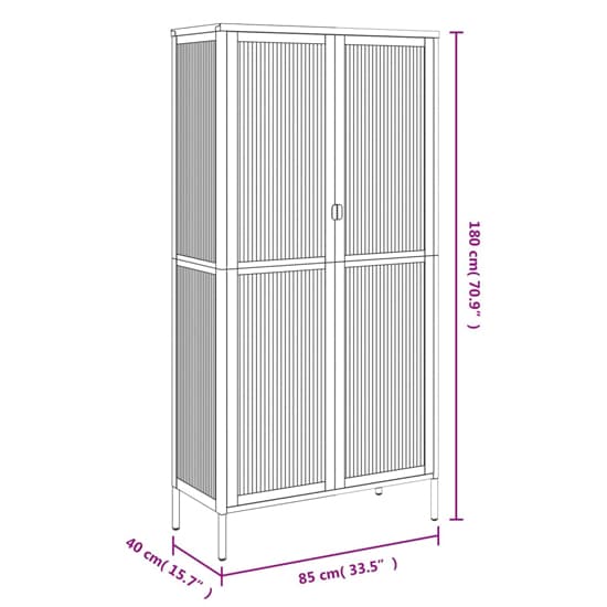 Piper Glass And Steel Display Cabinet With 2 Doors In Black