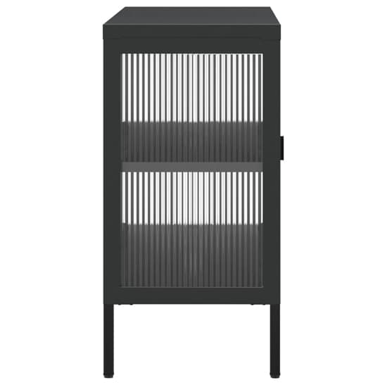 Piper Glass And Steel Sideboard With 3 Doors In Black