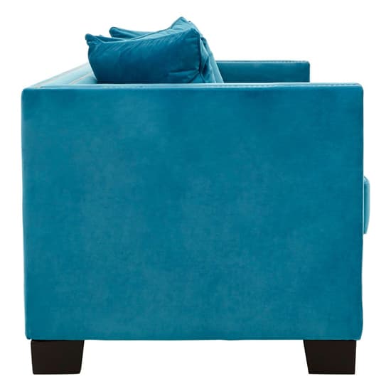 Pipirima Upholstered Velvet 2 Seater Sofa In Cyan Blue