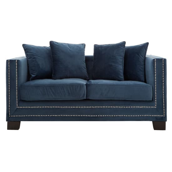 Pipirima Upholstered Velvet 2 Seater Sofa In Midnight Blue