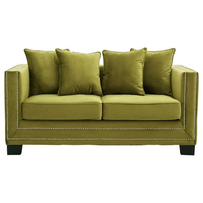 Pipirima Upholstered Velvet 2 Seater Sofa In Moss Green