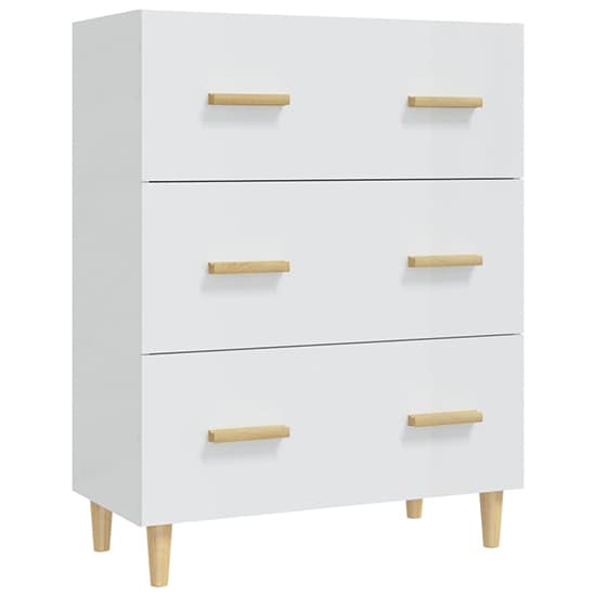 Pirro High Gloss Chest Of 3 Drawers In White