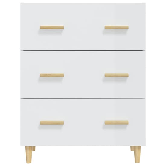 Pirro High Gloss Chest Of 3 Drawers In White