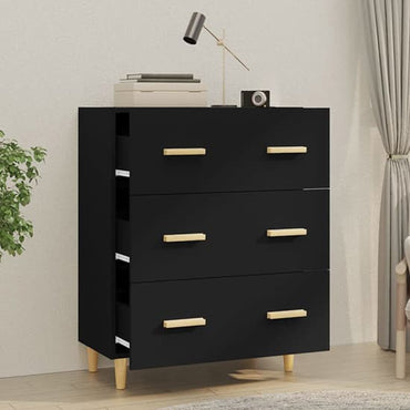 Pirro Wooden Chest Of 3 Drawers In Black