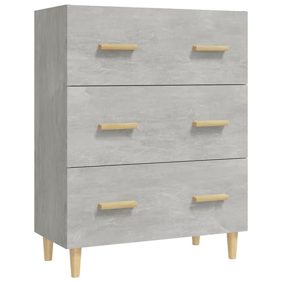 Pirro Wooden Chest Of 3 Drawers In Concrete Effect