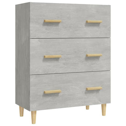 Contemporary Concrete Effect Wooden Chest with 3 Drawers for Stylish Storage