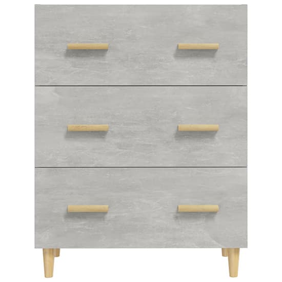 Contemporary Concrete Effect Wooden Chest with 3 Drawers for Stylish Storage