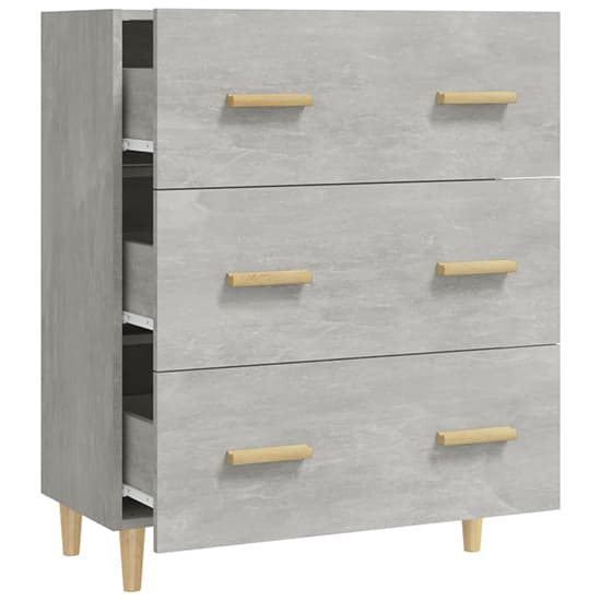 Pirro Wooden Chest Of 3 Drawers In Concrete Effect