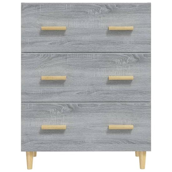 Pirro Wooden Chest Of 3 Drawers In Grey Sonoma Oak