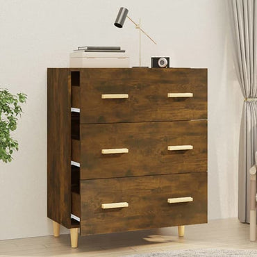 Pirro Wooden Chest Of 3 Drawers In Smoked Oak