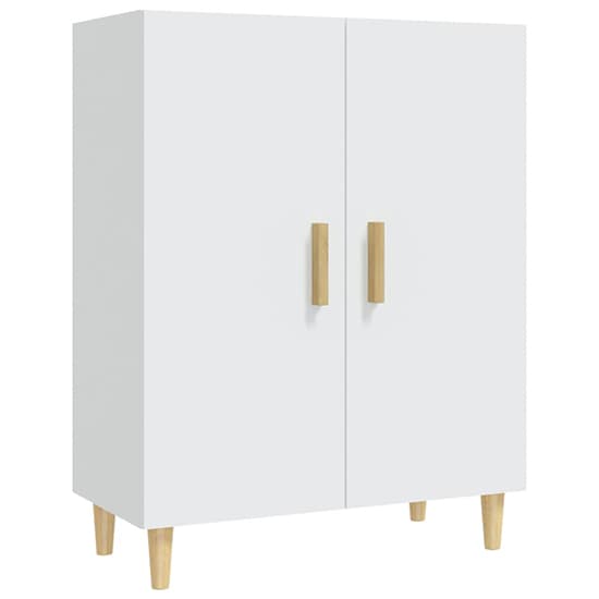 White Wooden Sideboard with 2 Doors - Pirro Storage Cabinet for Home Decor