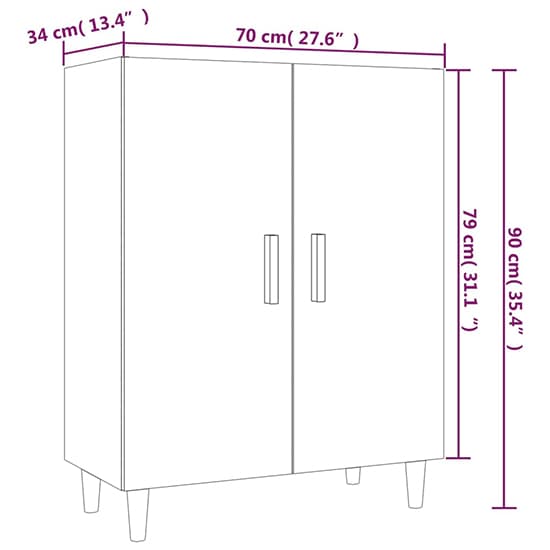 White Wooden Sideboard with 2 Doors - Pirro Storage Cabinet for Home Decor