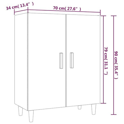 White Wooden Sideboard with 2 Doors - Pirro Storage Cabinet for Home Decor