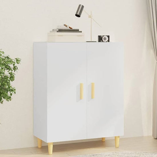 White Wooden Sideboard with 2 Doors - Pirro Storage Cabinet for Home Decor