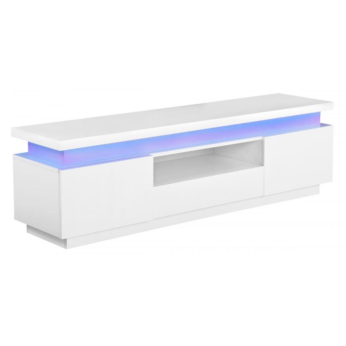 Sleek Design Hayward LED TV Unit with Central Display Shelf High Gloss - White