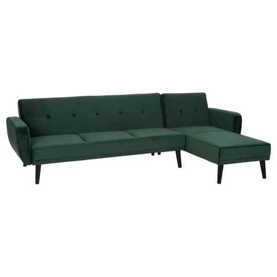 Porrima Upholstered Velvet 3 Seater Sofabed In Dark Green