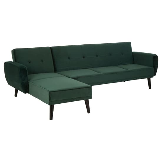 Porrima Upholstered Velvet 3 Seater Sofabed In Dark Green