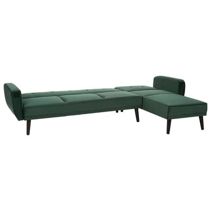 Porrima Upholstered Velvet 3 Seater Sofabed In Dark Green