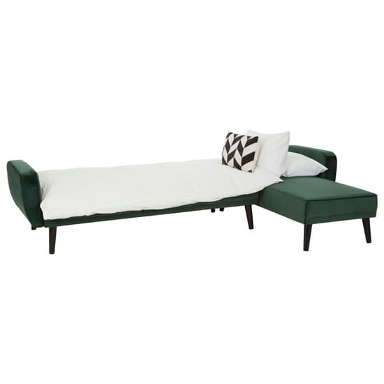 Porrima Upholstered Velvet 3 Seater Sofabed In Dark Green