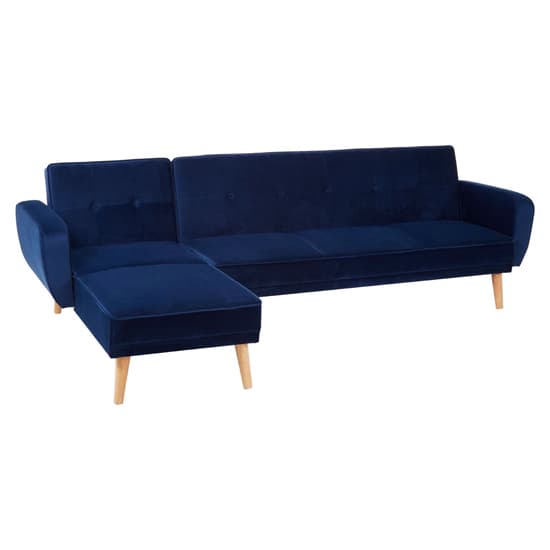 Porrima Upholstered Velvet 3 Seater Sofabed In Navy Blue