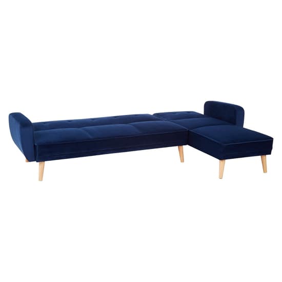 Porrima Upholstered Velvet 3 Seater Sofabed In Navy Blue