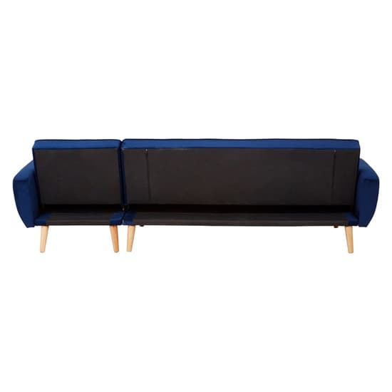 Porrima Upholstered Velvet 3 Seater Sofabed In Navy Blue