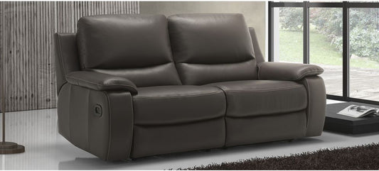 Brown Semi-Aniline Leather Electric Recliner Sofa Set - 3 + 2 Seating with 10-Year Frame Warranty and Multiple Color Options