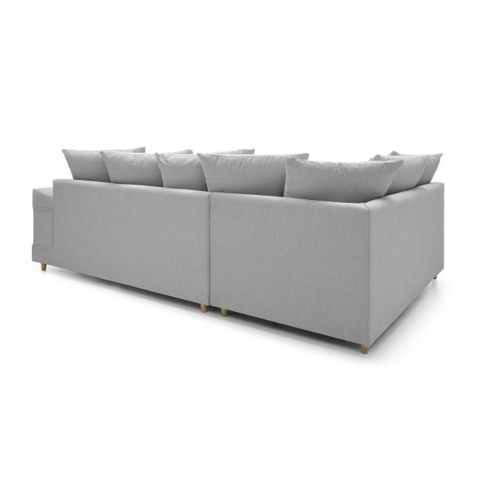 Modern Light Grey Corner Sofa Chaise with Breathable Fabric