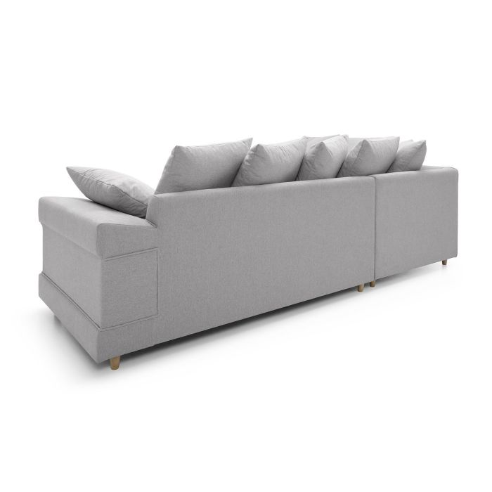 Modern Light Grey Corner Sofa Chaise with Breathable Fabric