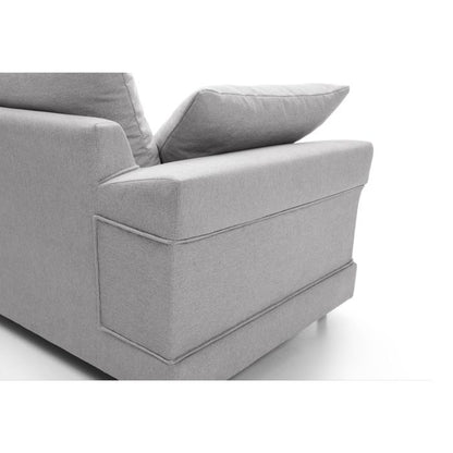 Modern Light Grey Corner Sofa Chaise with Breathable Fabric