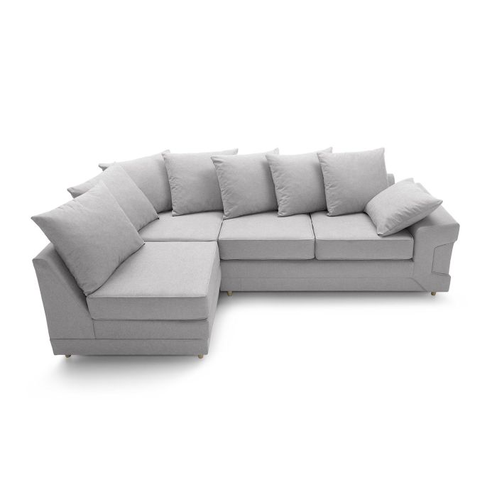 Modern Light Grey Corner Sofa Chaise with Breathable Fabric