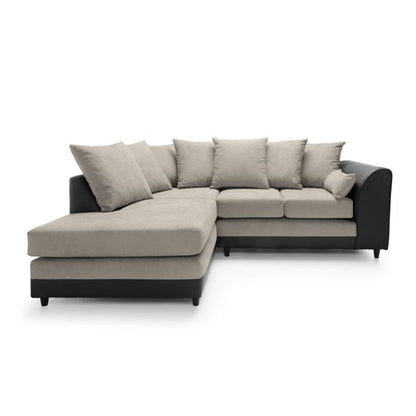 Linacre Fabric Corner Sofa - Left Arm Brown and Black