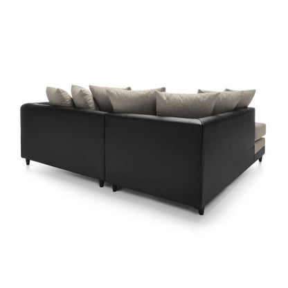 Linacre Fabric Corner Sofa - Left Arm Brown and Black