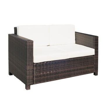 Outsunny Two-Seater Rattan Sofa - Brown