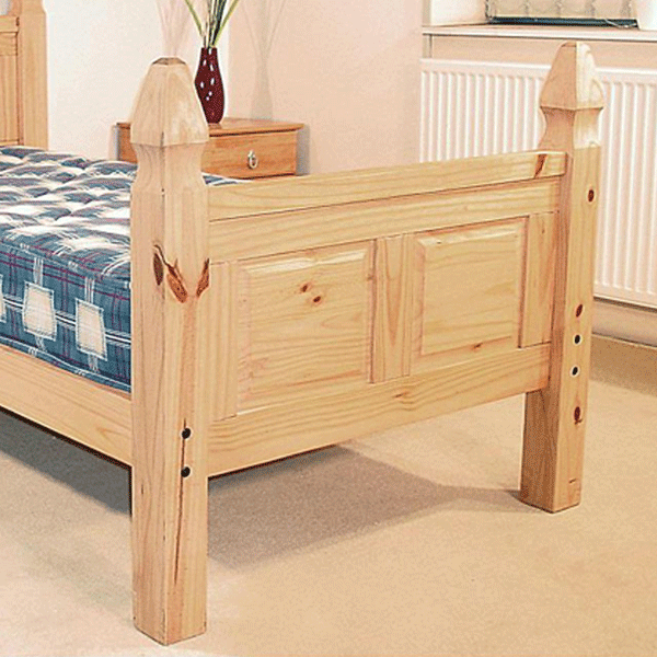 Waltham Solid Wood Bed Frame With High Footend - Single Bed