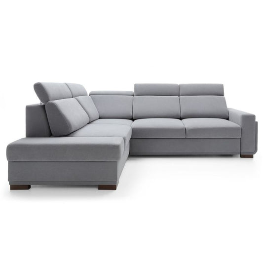 Helston Grey Fabric Corner Sofabed | With Storage | Multi-Functional | Furco