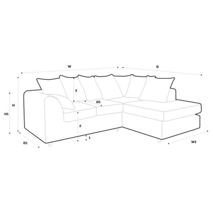 Helston Grey Fabric Corner Sofabed | With Storage | Multi-Functional | Furco