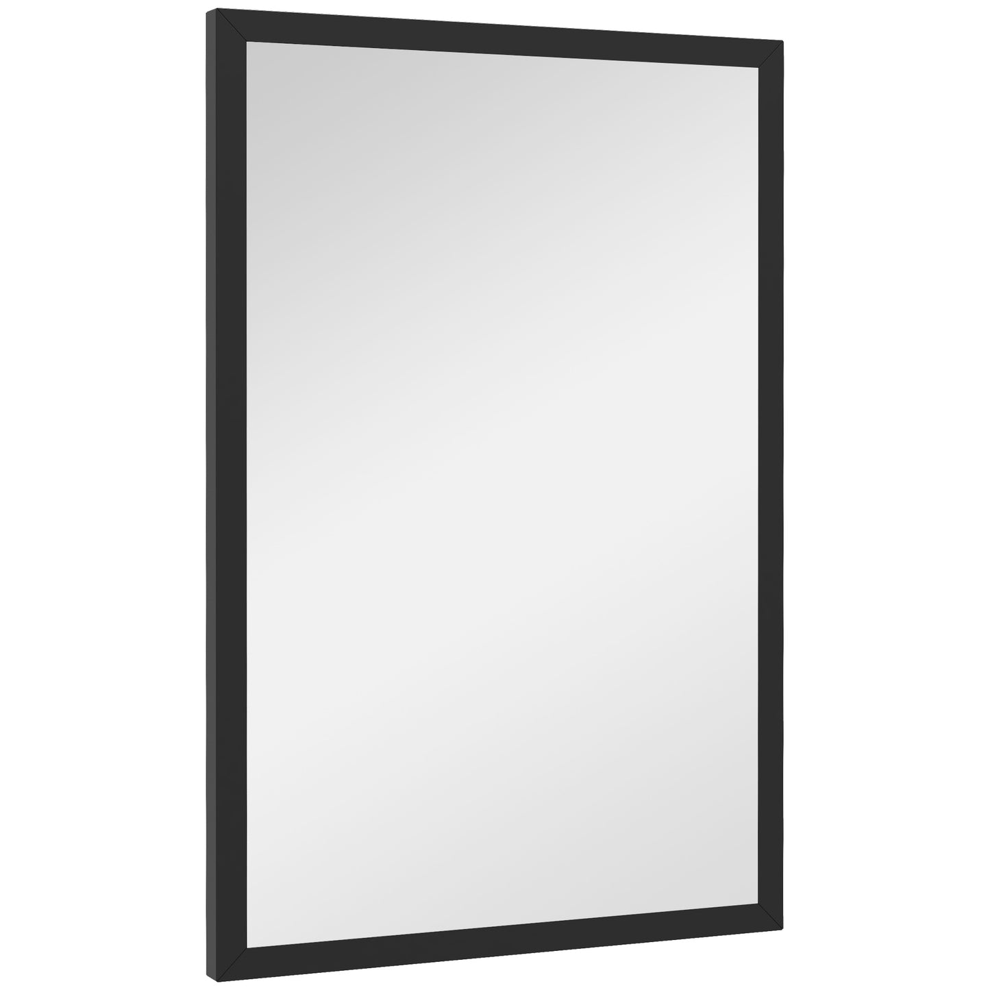 HOMCOM all Bathroom Mirror, 60 x 40 cm Wall-Mounted Mirror for Living Room, Bedroom, Hallway, Black