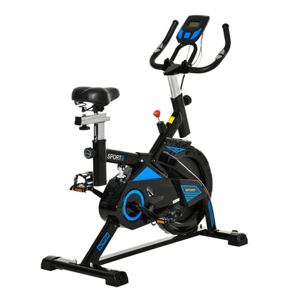 HOMCOM tationary Exercise Bike w/ iPad Holder, LCD Monitor, Comfortable Seat, Indoor Cycling Training Bike, 13KG Flywheel, Home Office, Black