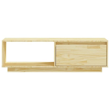 FURCO Natural Pinewood TV Stand with Door and Shelf for Organized Living Room