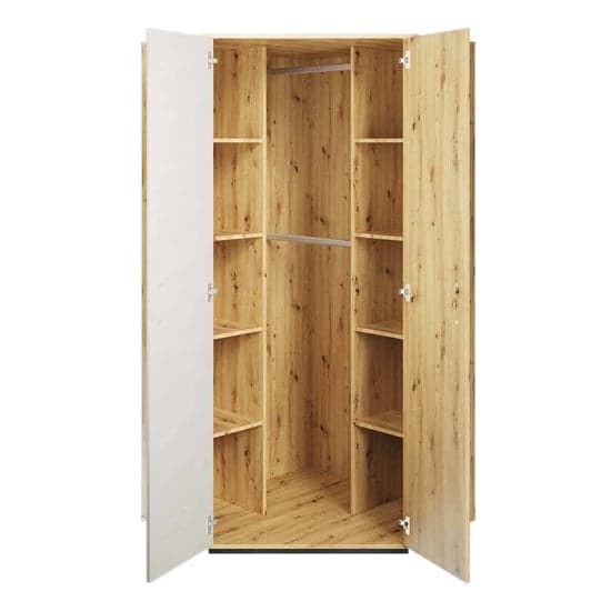 Quincy Kids Corner Wardrobe with 2 Doors in Artisan Oak Finish - Space-Saving Storage Solution