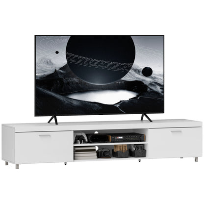 HOMCOM odern TV unit Cabinet Entertainment Centre for TVs up to 90" w/ Cabinet Shelf for Living room Bedroom White