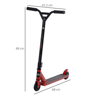 HOMCOM eens Lightweight Steel Stunt Scooter Red