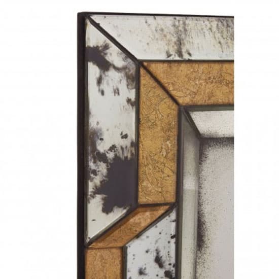 Raze 3D Design Wall Mirror In Antique Silver And Gold Frame