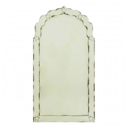 Raze Arched Star Detail Wall Mirror In Antique Brass Frame