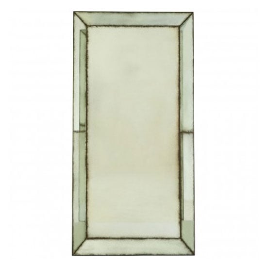 Raze Large Bevelled Edges Wall Mirror In Antique Brass Frame