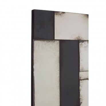 Raze Mosaic Asymmetric Wall Mirror In Antique Black Frame