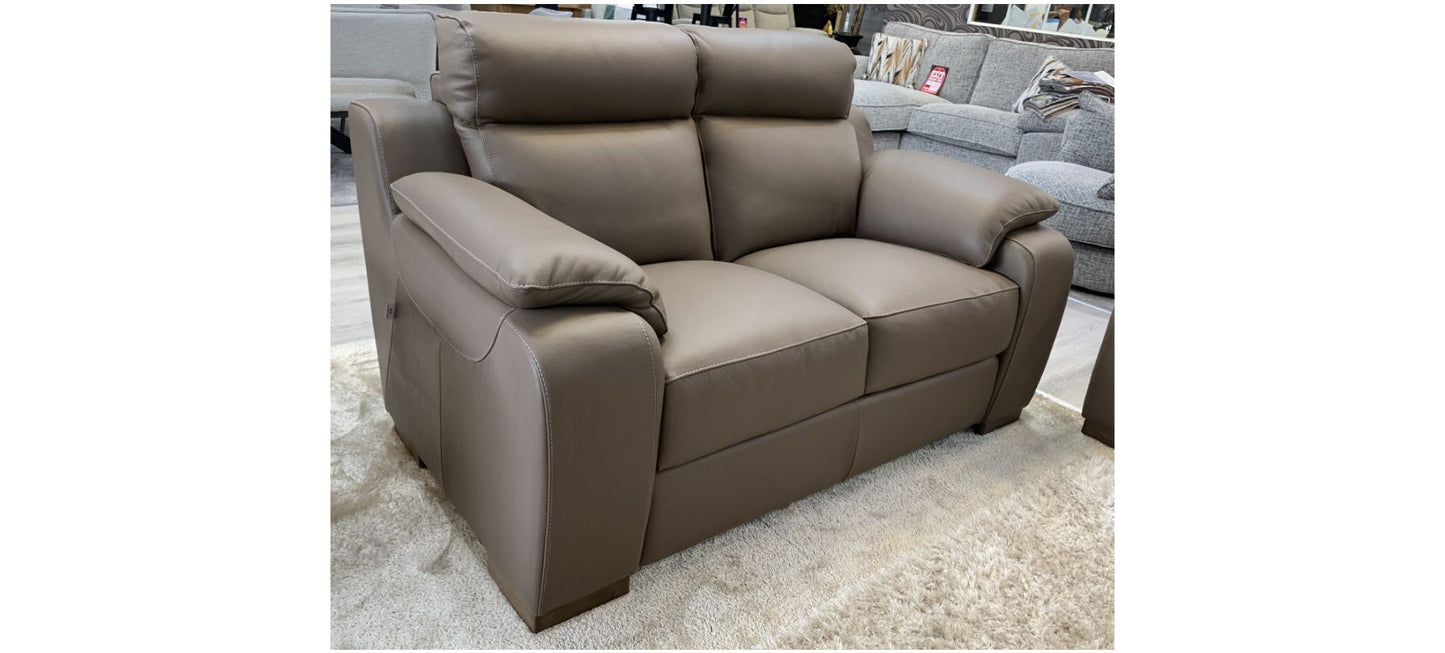 Refrain 3+2 New Trend Taupe Brown Semi Aniline Sofa Set With Wooden Legs And Contrast Stitching