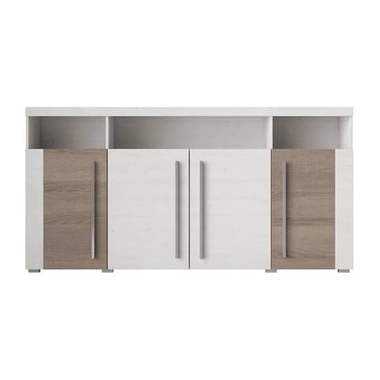 Reims Wooden Sideboard With 4 Doors In Andersen Pine